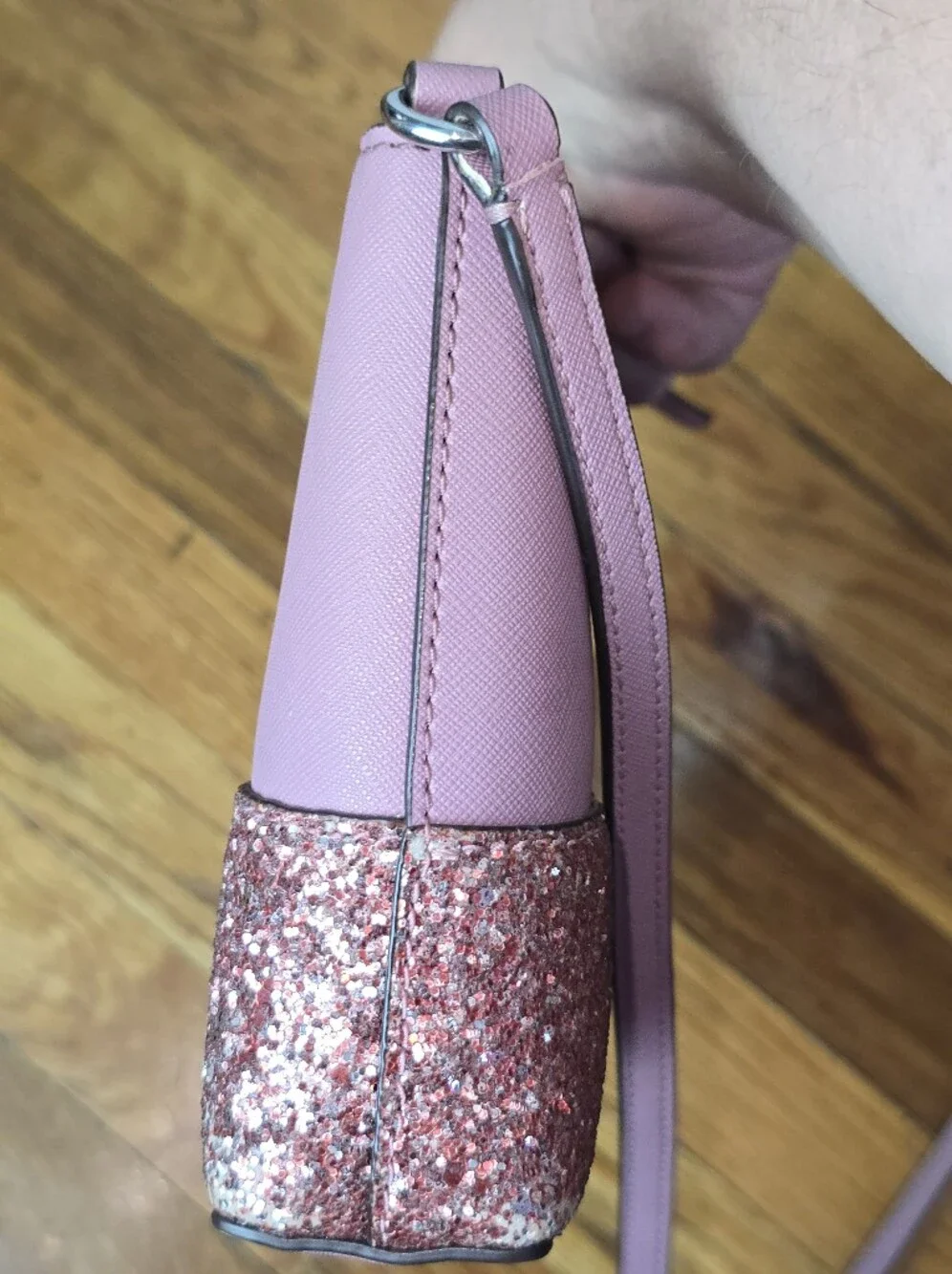 Kate Spade Pink Sparkly Saffiano Leather Crossbody